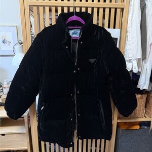 Authentic Prada Black Velvet Jacket, Size -36 (Small), like new